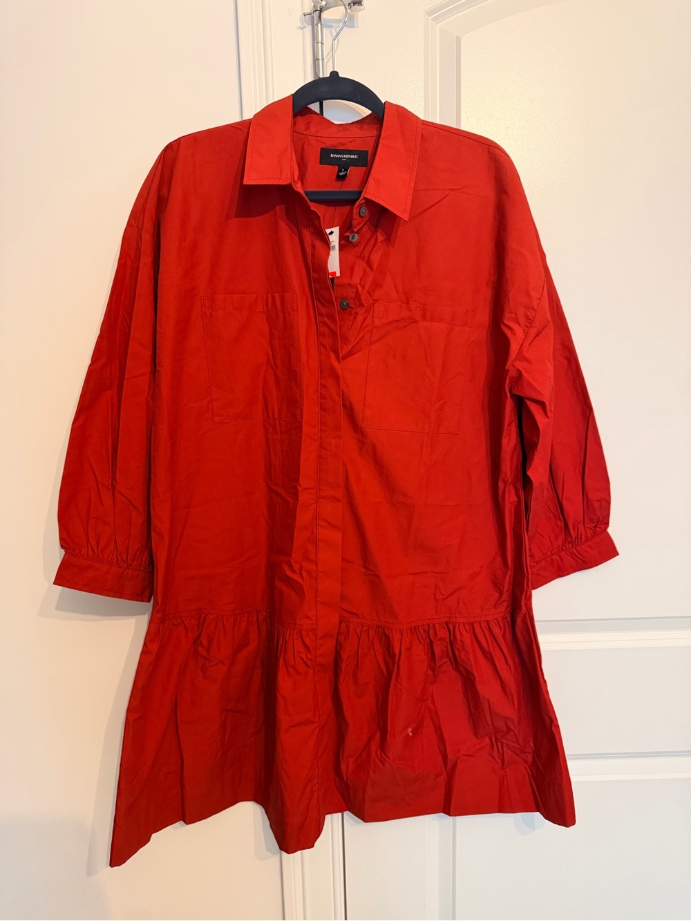 Banana Republic Red Mini Shirt Dress